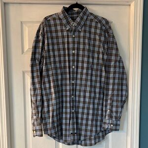 Nautica Men's Checkered Blue and Brown Shirt